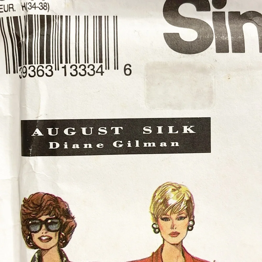 UNCUT VTG 90s Simplicity Sewing Pattern 8131 August Silk Diane Gilman Women 6-10
